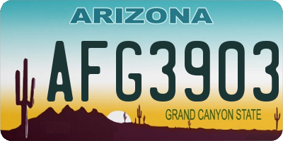 AZ license plate AFG3903