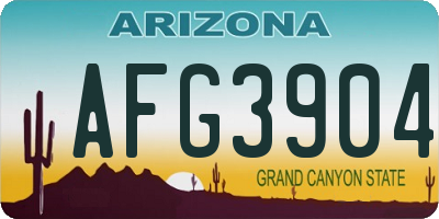 AZ license plate AFG3904