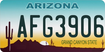 AZ license plate AFG3906