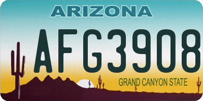 AZ license plate AFG3908