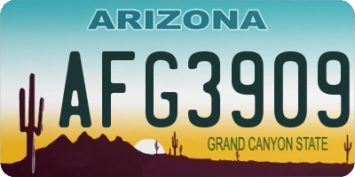 AZ license plate AFG3909
