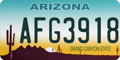 AZ license plate AFG3918
