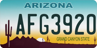 AZ license plate AFG3920