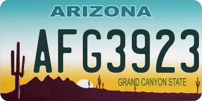 AZ license plate AFG3923