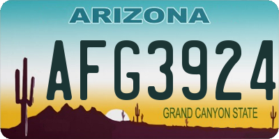 AZ license plate AFG3924
