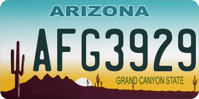 AZ license plate AFG3929