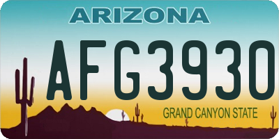 AZ license plate AFG3930