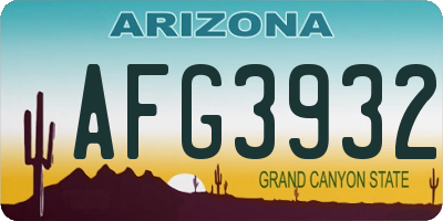 AZ license plate AFG3932