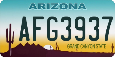AZ license plate AFG3937