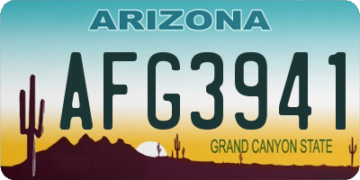 AZ license plate AFG3941