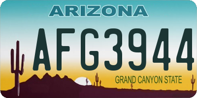 AZ license plate AFG3944