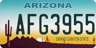 AZ license plate AFG3955