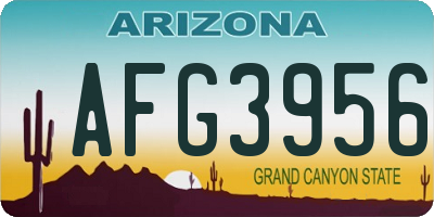 AZ license plate AFG3956