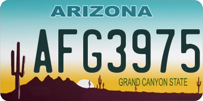AZ license plate AFG3975