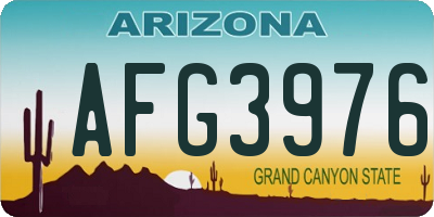 AZ license plate AFG3976