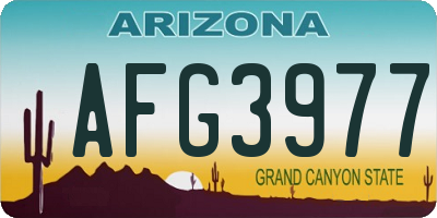 AZ license plate AFG3977