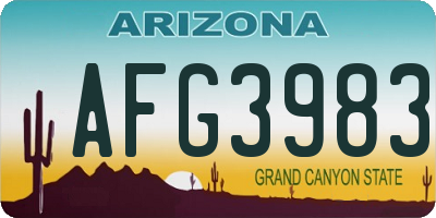 AZ license plate AFG3983