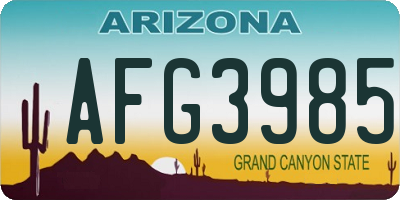 AZ license plate AFG3985