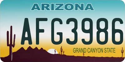 AZ license plate AFG3986