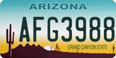 AZ license plate AFG3988