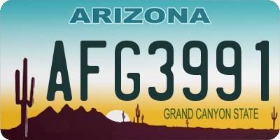 AZ license plate AFG3991