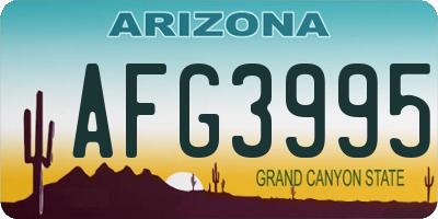 AZ license plate AFG3995