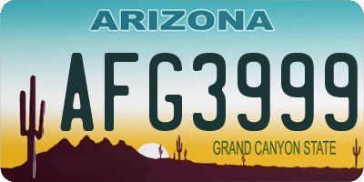 AZ license plate AFG3999
