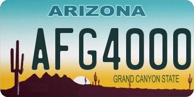 AZ license plate AFG4000
