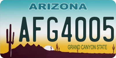 AZ license plate AFG4005