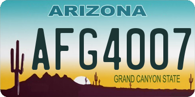 AZ license plate AFG4007