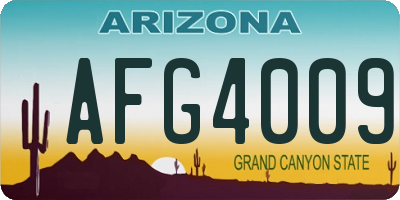 AZ license plate AFG4009