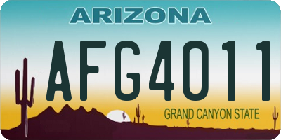 AZ license plate AFG4011
