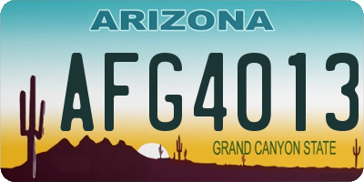 AZ license plate AFG4013