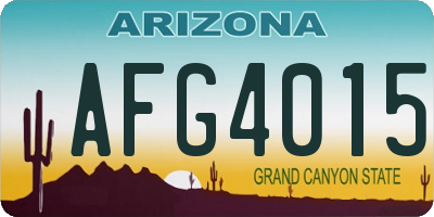 AZ license plate AFG4015