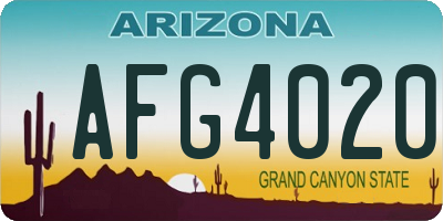 AZ license plate AFG4020