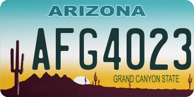 AZ license plate AFG4023
