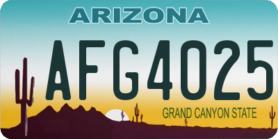 AZ license plate AFG4025