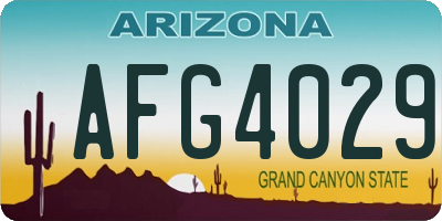 AZ license plate AFG4029