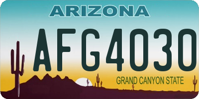 AZ license plate AFG4030