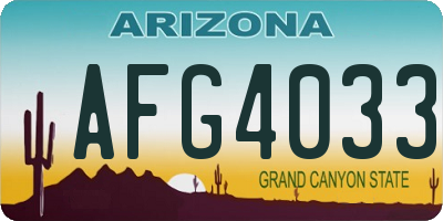 AZ license plate AFG4033