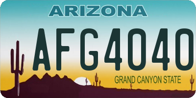 AZ license plate AFG4040