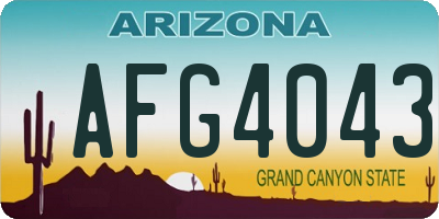 AZ license plate AFG4043