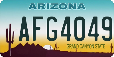AZ license plate AFG4049