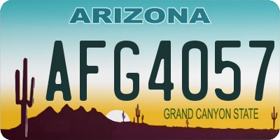 AZ license plate AFG4057