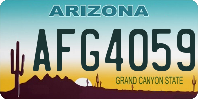 AZ license plate AFG4059