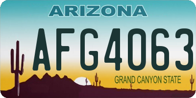 AZ license plate AFG4063