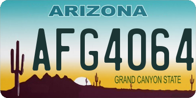 AZ license plate AFG4064