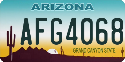 AZ license plate AFG4068