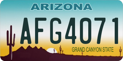 AZ license plate AFG4071
