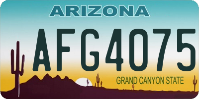 AZ license plate AFG4075
